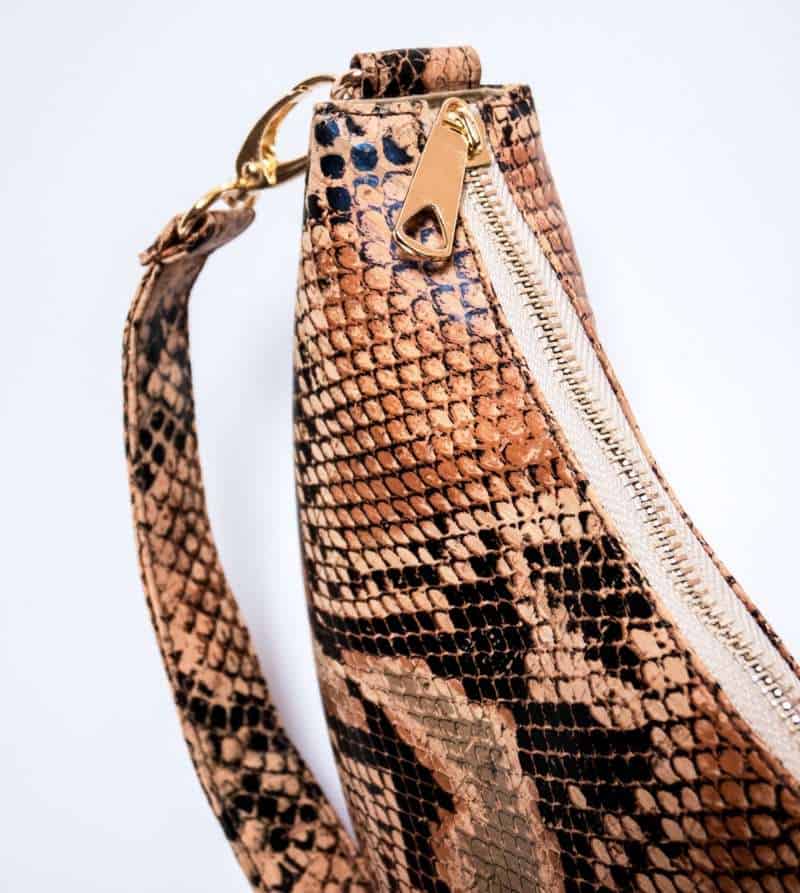 vegan snake mini bag detail